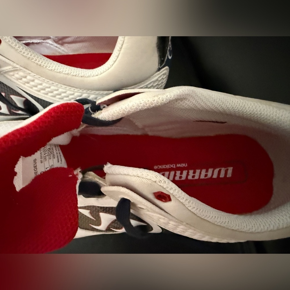 New Balance Warrior Red, Blue and White Lacrosse Training Sneakers - Picture 3 of 6